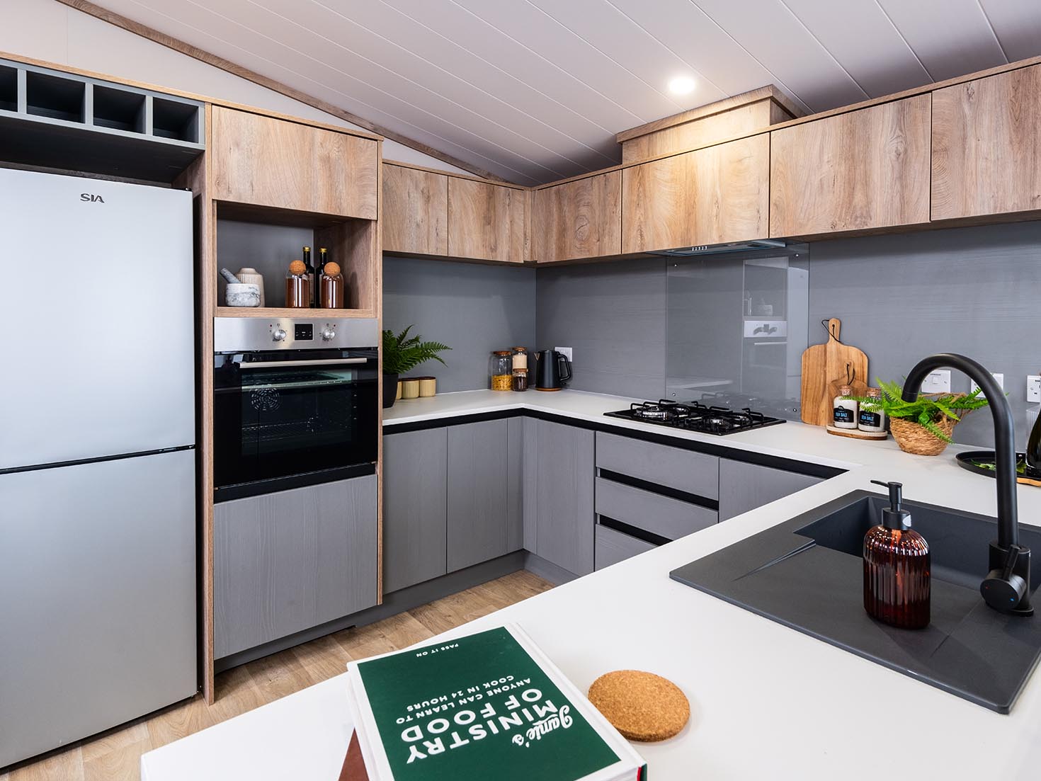 Ash Lodge modern kitchen and dining area, Lake District lodge